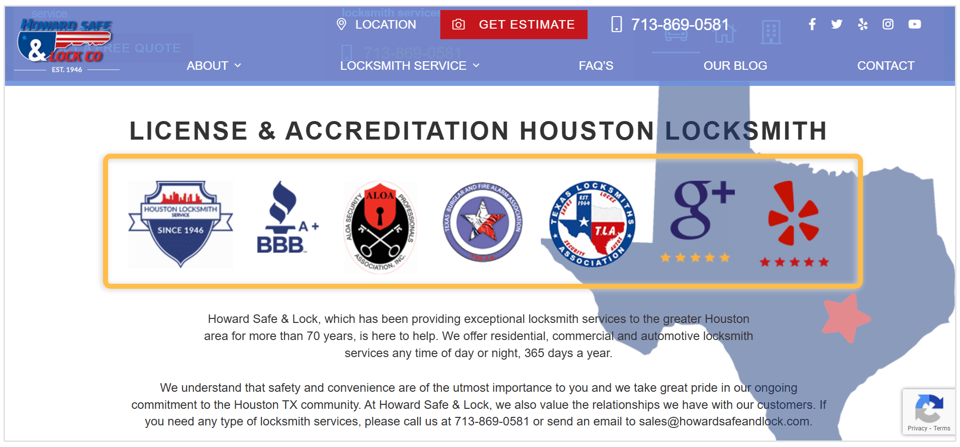 Trust badges on site